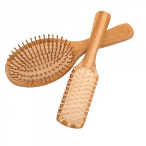 लकड़ी पिन पैडल ब्रश के साथ फैक्टरी मूल्य बांस स्क्वायर बाल ब्रश