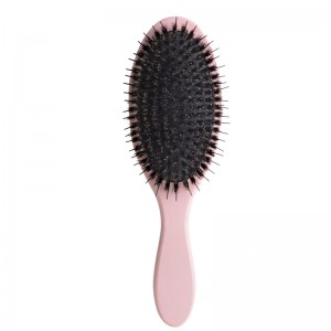 Wood Oval Air Cushion Hairbrush – Pink – AB207