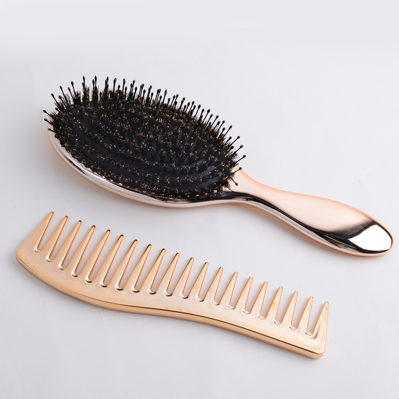 Tinplate T3 Men\’s Hair Brush -
 Luxury custom logo Detangling hair brush and wide tooth comb set for women – QiLin