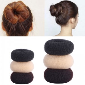 Amazon Hot Sell Nylon Hair Donut Bun Shaper Maker New Trend Long Hair No Heat Diy Curlers Hair Roller For Women