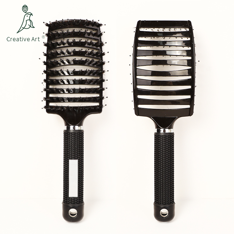 Boar Bristle Detangle Hair Brush – Black – DB102 Featured Image