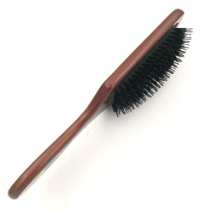 High quality natural oval wooden paddle boar bristle hair brush