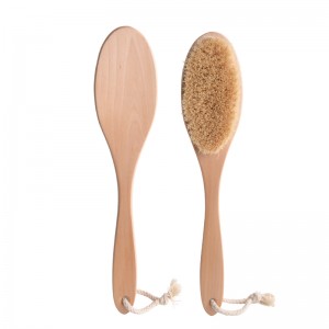 Wooden Long Handle Paddle Bath Brush Sisal Bristle Body Cleaning Brush
