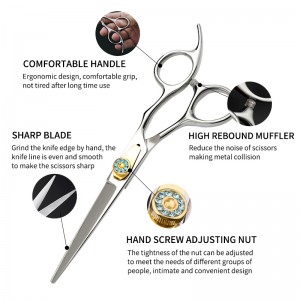 6.5 inch new fashion design beauty barber scissors flat scissors tooth 6.5 inch Hair scissors set
