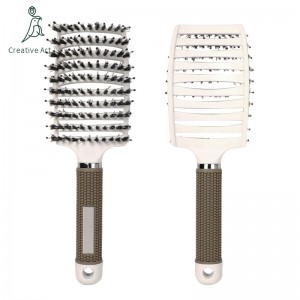 Boar Bristle Detangle Hair Brush – White – DB101