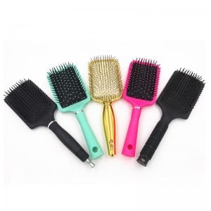 Plastic Rubber Handle Detangling Wet hair brush