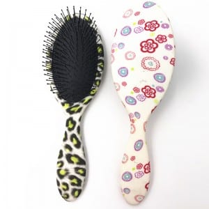 Professional Custom Logo Thin Nylon Bristle Detangling Wet Plastic Hair Brush
