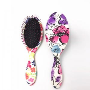 Professional Custom Logo Thin Nylon Bristle Detangling Wet Plastic Hair Brush