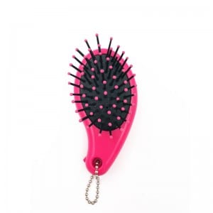 Mini popular fashionable wet plastic detangling hair brush with mirror