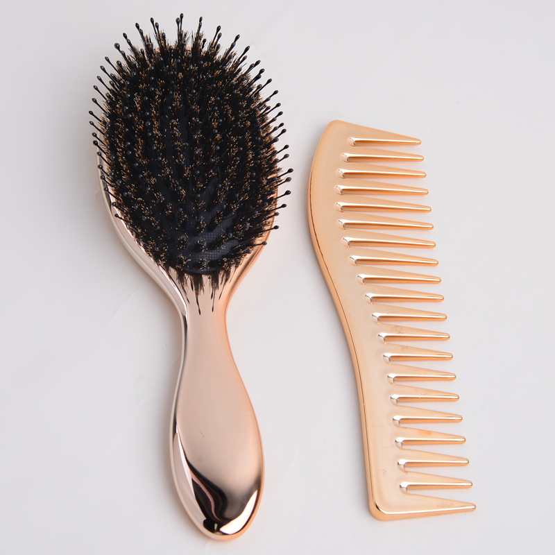 Prepainted Steel Sheet Brush For Hair -
 Electroplated Hair Styling tools Hairdressing Plastic Luxury Custom Professional Hair Brush Comb Set – QiLin