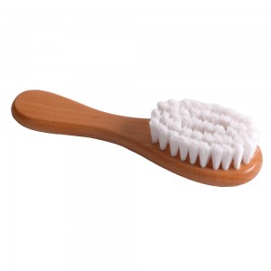 Soft touch white nylon bristle brush baby wooden hair brush and comb set baby hair care hair brushes