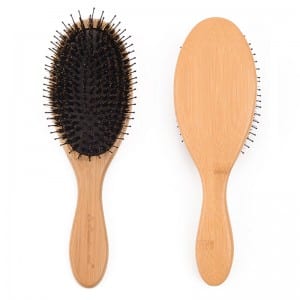 Natural color bamboo Paddle Cushion massage hair brush
