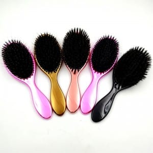 China factory wholesale massage hair brush shiny bling brush cushion rose gold paddle brush