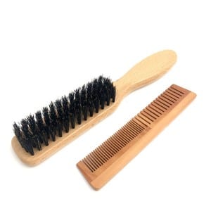 natrual wooden hair brush and comb