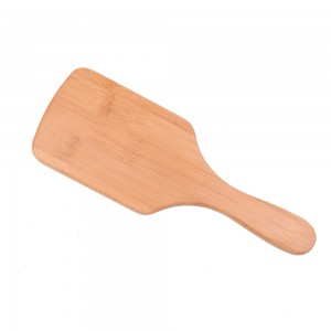 Amazon Hot Selling Custom Logo Eco-friendly Natural Square Paddle Cushion Bamboo Detangling Hair Brush