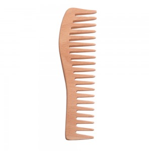 OEM / ODM לוגו שן רחבה מסרק שיער מעץ לשימוש ביתי מסרק