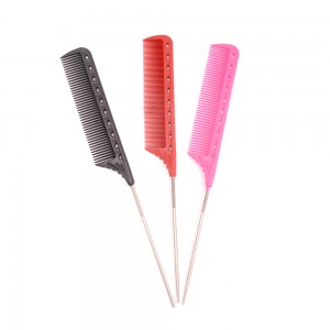 Factory selling Iron Handle Material Plastic Tooth Sharp Tail Combs