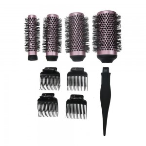 Factory directly China Professional Barber Hairdressing Styling Brushes 5 Sizes, Perfect for Hair Drying, Styling, Curling, Nano Thermal Ceramic & Ionic Round Barrel Hair Brush