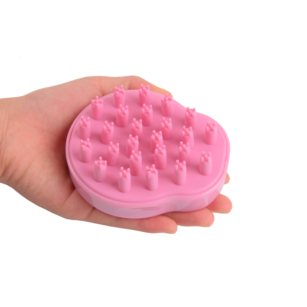 Corrugated Steel Sheet Hair Dryer Brush -
 Hair and dandruff health care shower brush pink oval shampoo brush  – QiLin