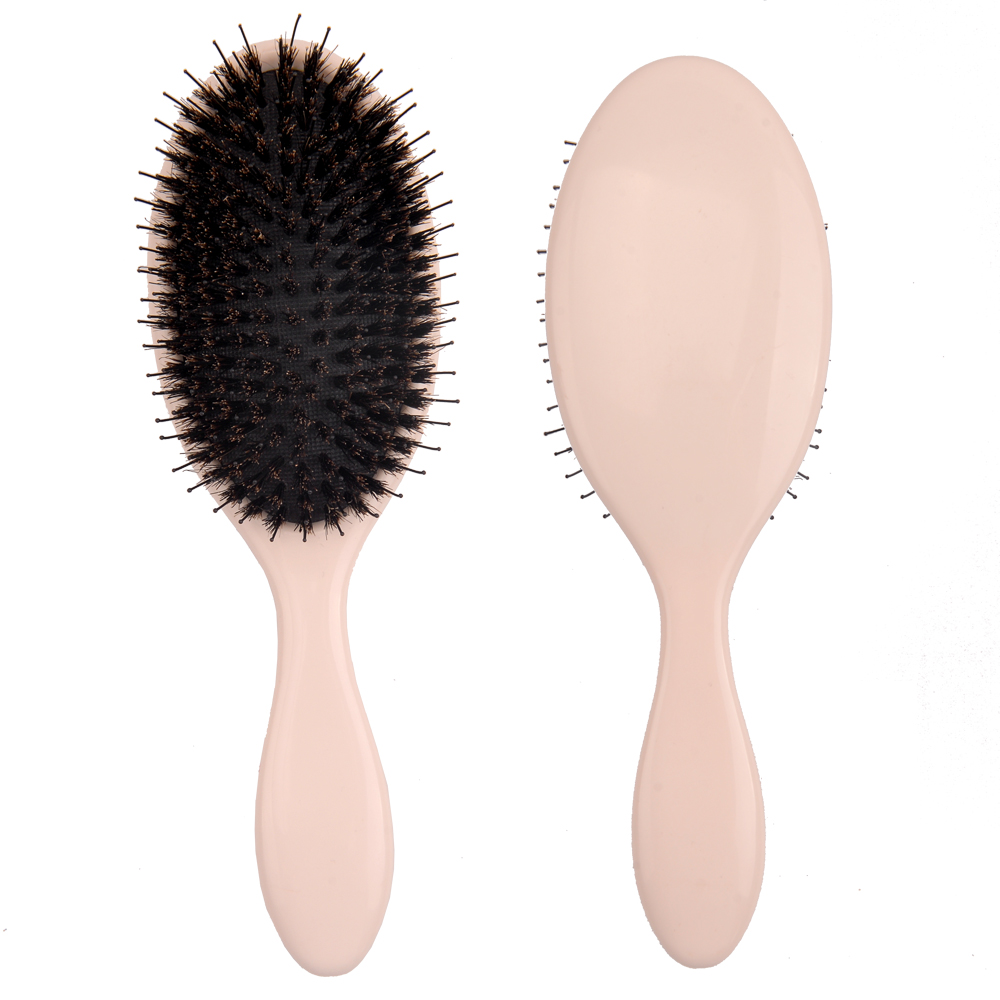 2020 Good Quality Wood Curved Wave Brush 100% Boar Bristle Hair Brush Featured Image
