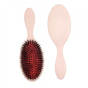 Boar Bristle Paddle Air Cushion Hair Brush – Pink -AB219