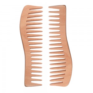 OEM/ODM logo wide tooth wooden hair comb home use comb