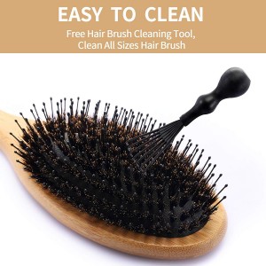 paddle board bamboo hair brush boar bristle detangling hair brush
