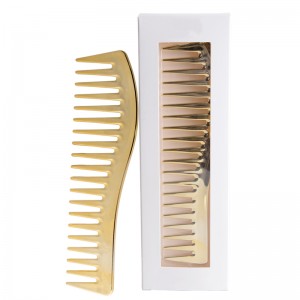 OEM custom printed wide tooth plastic hair combs wholesale electroplate comb
