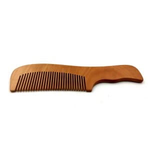 OEM logo natural wood long handle wooden comb