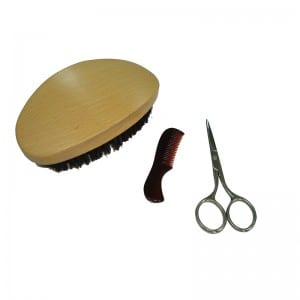 Wood 360 Curved Wave and Beard Brush Set WB512