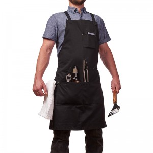 Professional Grade Chef Apron for Kitchen, BBQ, and Grill (Black) with Towel Loop ,Tool Pockets and Quick Release Buckle