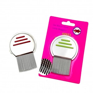 Clear flea comb cleaner comb for pets steel pin comb