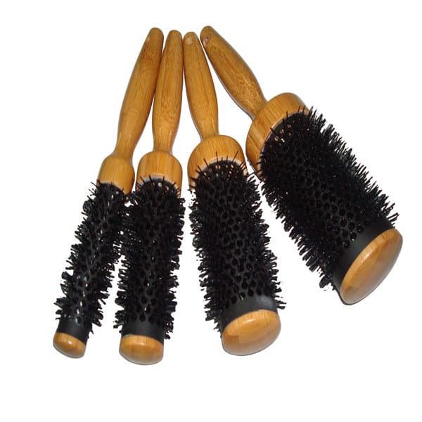 Discount wholesale Large Wooden Round Boar Bristle Hair Brush Rolling Salon Brush Curly And Straighten Hair Use Featured Image