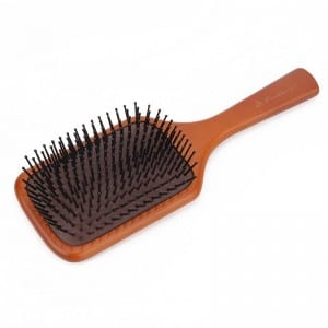 Hot selling custom logo private label paddle brush and wooden hair brush with nylon pins