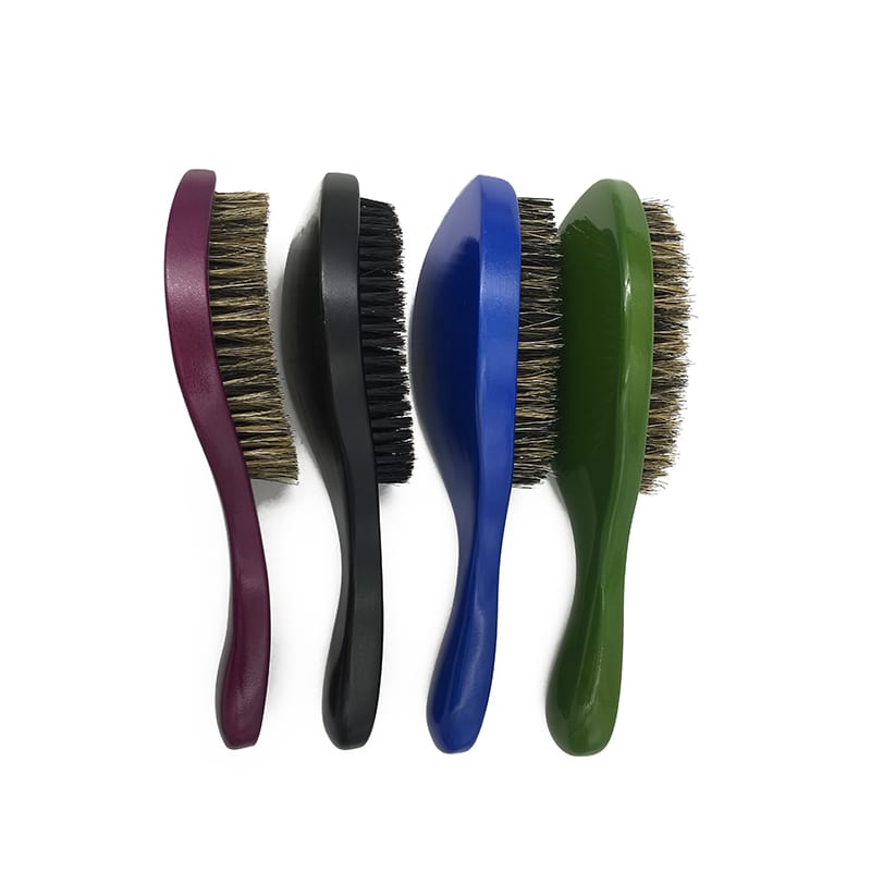 Wood Curved Wave Beard Brush 100% boar bristle Hair Brush Wholesale Featured Image