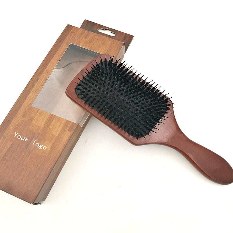 Roofing Steel Mill In China Rotating Hair Brush -
 High quality natural oval wooden paddle boar bristle hair brush – QiLin