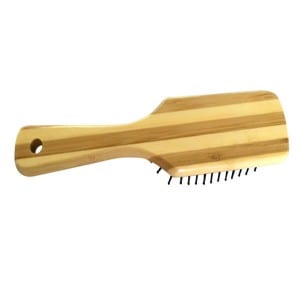 Zebra pattern bamboo hair brush detangling cushion hair brush
