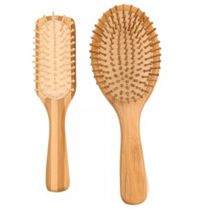 Factory Price Bamboo Square Hair Brush with Wooden Pin Paddle Brush